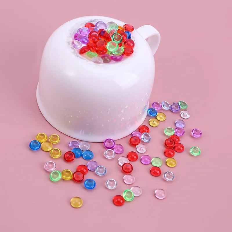500g 7mm Acrylic Half Round Beads DIY Phone Jewelry Fishbowl Decor