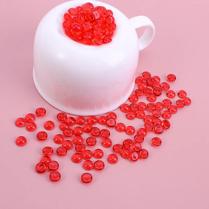 500g 7mm Acrylic Half Round Beads DIY Phone Jewelry Fishbowl Decor