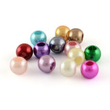 500g ABS Plastic Pearl European Bead Large Hole Rondelle Beads