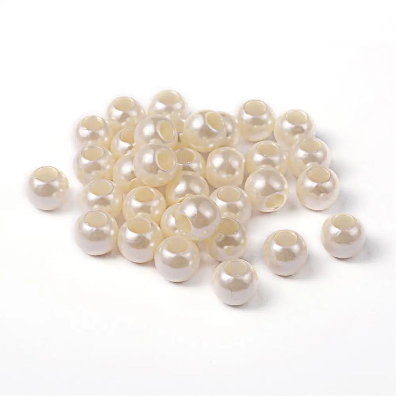 500g ABS Plastic Pearl European Bead Large Hole Rondelle Beads
