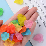 500g Acrylic Charm Pendants Maple Leaf Transparent Frosted DIY Jewelry Making
