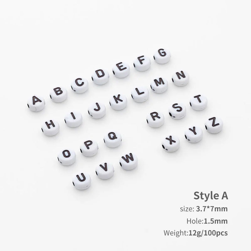 500g Acrylic English Letters Cubes Oval Beads DIY Jewelry Making