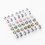 500g Acrylic English Letters Cubes Oval Beads DIY Jewelry Making