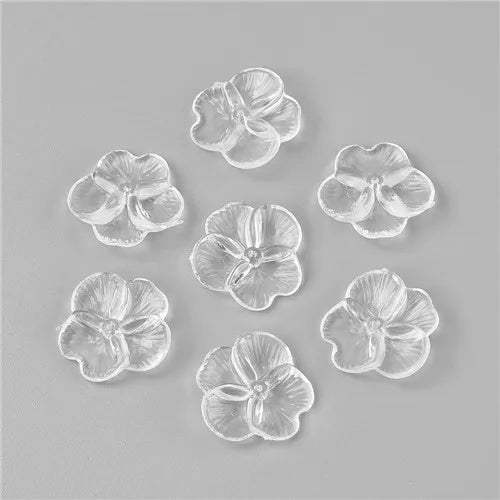 500g Clear Frosted Flower Beads Acrylic Findings DIY Jewelry