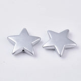 500g Matte Star Silver Acrylic Beads 20.5x22x5mm