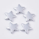 500g Matte Star Silver Acrylic Beads 20.5x22x5mm