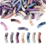 500g Opaque Acrylic Curved Tube Beads Gemstone Style DIY Jewelry