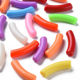 500g Opaque Acrylic Curved Tube Beads DIY Jewelry Making Mixed