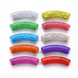 500g Opaque Crackle Acrylic Curved Tube Beads for Jewelry Making