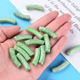 500g Opaque Crackle Acrylic Curved Tube Beads for Jewelry Making