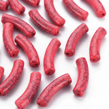 500g Opaque Crackle Acrylic Curved Tube Beads for Jewelry Making