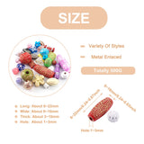 500g Plated Acrylic Beads Metal Enlaced for DIY Jewelry Making
