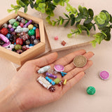 500g Plated Acrylic Beads Metal Enlaced for DIY Jewelry Making