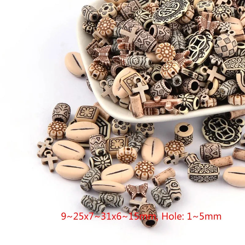 500g Plated Acrylic Beads Metal Enlaced for DIY Jewelry Making