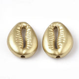 500g Matte Style Cowrie Shell Golden Acrylic Beads