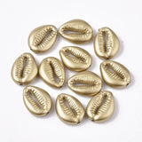 500g Matte Style Cowrie Shell Golden Acrylic Beads