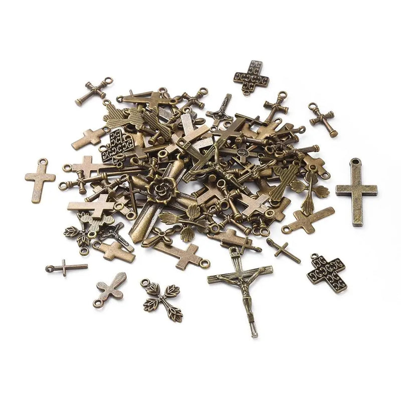 Tibetan Style Alloy Cross Pendants for DIY Jewelry Making