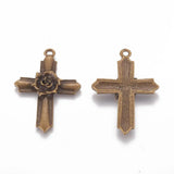 Tibetan Style Alloy Cross Pendants for DIY Jewelry Making