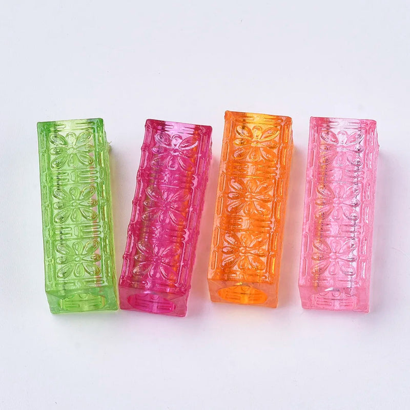 500g Transparent Acrylic Beads Cuboid Mixed 30.5x11x11mm