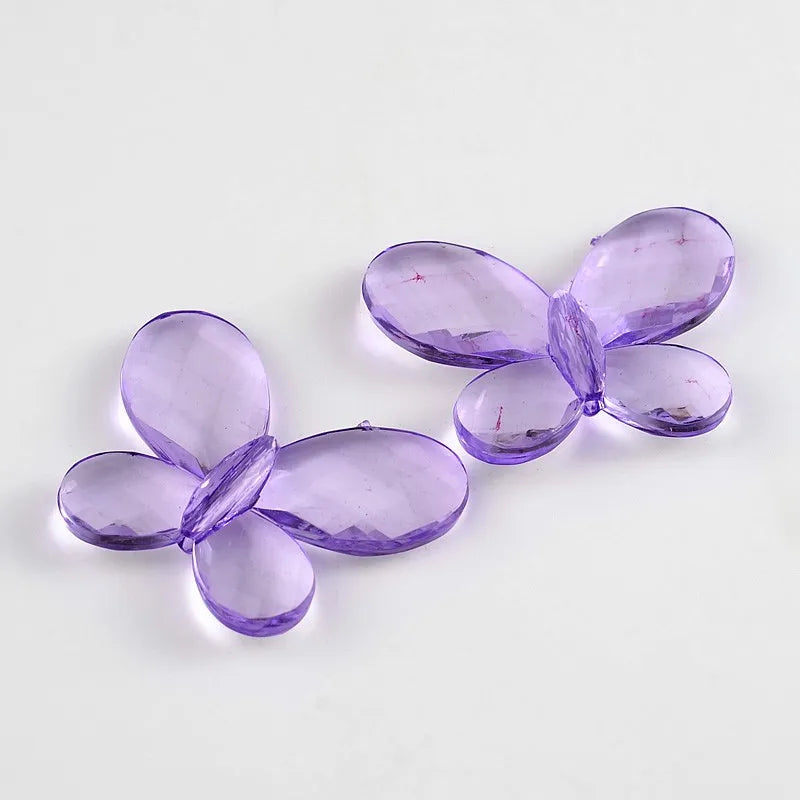 500g Purple Acrylic Butterfly Beads 35x46mm