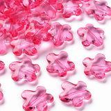 500g Acrylic Beads Faceted Flower Camellia 18.5x18.5x5.5mm