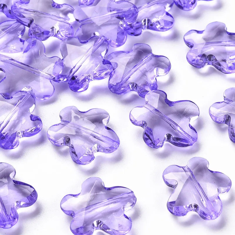 500g Acrylic Beads Faceted Flower Camellia 18.5x18.5x5.5mm