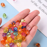 500g Transparent Acrylic Beads Faceted Polygon Mixed 8x10x9mm
