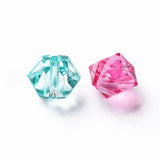500g Transparent Acrylic Beads Faceted Polygon Mixed 8x10x9mm