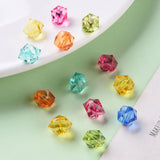 500g Transparent Acrylic Beads Faceted Polygon Mixed 8x10x9mm
