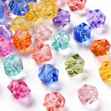 500g Transparent Acrylic Beads Faceted Polygon Mixed 8x10x9mm