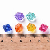 500g Transparent Acrylic Beads Faceted Polygon Mixed 8x10x9mm
