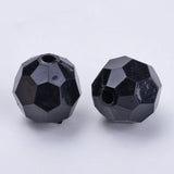 500g Transparent Acrylic Beads Faceted Round 8x7mm