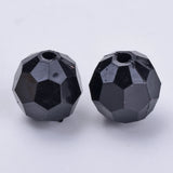 500g Transparent Acrylic Beads Faceted Round 8x7mm