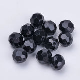 500g Transparent Acrylic Beads Faceted Round 8x7mm