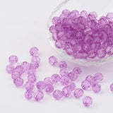 500g Transparent Acrylic Beads Faceted Round Cerise 8mm