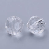 500g Acrylic Beads Faceted Round Clear 6x5.5mm