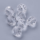 500g Acrylic Beads Faceted Round Clear 6x5.5mm