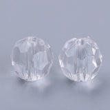 500g Acrylic Beads Faceted Round Clear 6x5.5mm