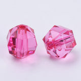 500g Hot Pink Acrylic Beads Faceted Round 20x20mm