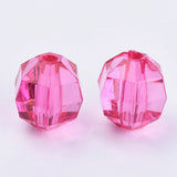 500g Hot Pink Acrylic Beads Faceted Round 20x20mm