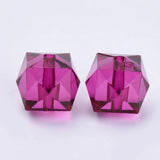 500g Transparent Purple Acrylic Faceted Square Cube Beads for Jewelry Making