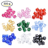 500g Transparent Purple Acrylic Faceted Square Cube Beads for Jewelry Making