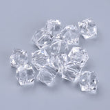 500g Transparent Purple Acrylic Faceted Square Cube Beads for Jewelry Making