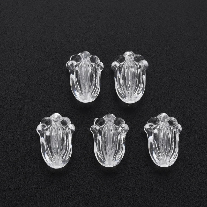 500g Transparent Acrylic Beads Flower Clear 12x8x5.5mm