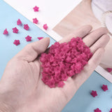 500g Flower Frosted Deep Pink Acrylic Beads 10x5mm