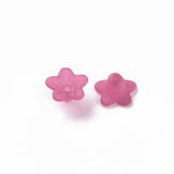 500g Flower Frosted Deep Pink Acrylic Beads 10x5mm