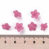 500g Flower Frosted Deep Pink Acrylic Beads 10x5mm