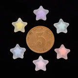 500g Transparent Acrylic Beads Star Mixed Frosted 10.5x11x7mm