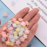 500g Transparent Acrylic Beads Star Mixed Frosted 10.5x11x7mm