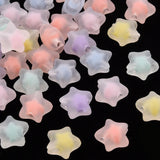 500g Transparent Acrylic Beads Star Mixed Frosted 10.5x11x7mm